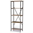 Baxton Studio Lancashire 4 Shelf Bookcase in Brown and Gray