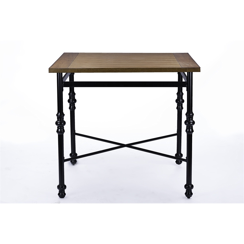 Baxton Studio Broxburn 5 Piece Counter Height Dining Set in Brown
