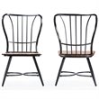 Baxton Studio Longford Windsor Dining Side Chair in Black (Set of 2)