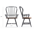 Baxton Studio Longford Windsor Dining Arm Chair in Black (Set of 2)