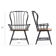 Baxton Studio Longford Windsor Dining Arm Chair in Black (Set of 2)