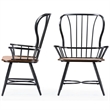 Baxton Studio Longford Windsor Dining Arm Chair in Black (Set of 2)