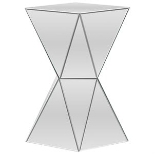 Baxton Studio Rebecca 13&quot Square Mirrored Accent End Table in Silver