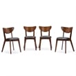 Baxton Studio Sumner 5 Piece Dining Set in Walnut and Black