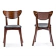 Baxton Studio Sumner 5 Piece Dining Set in Walnut and Black