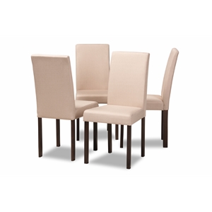 Baxton Studio Andrew Dining Side Chair in Beige (Set of 4)