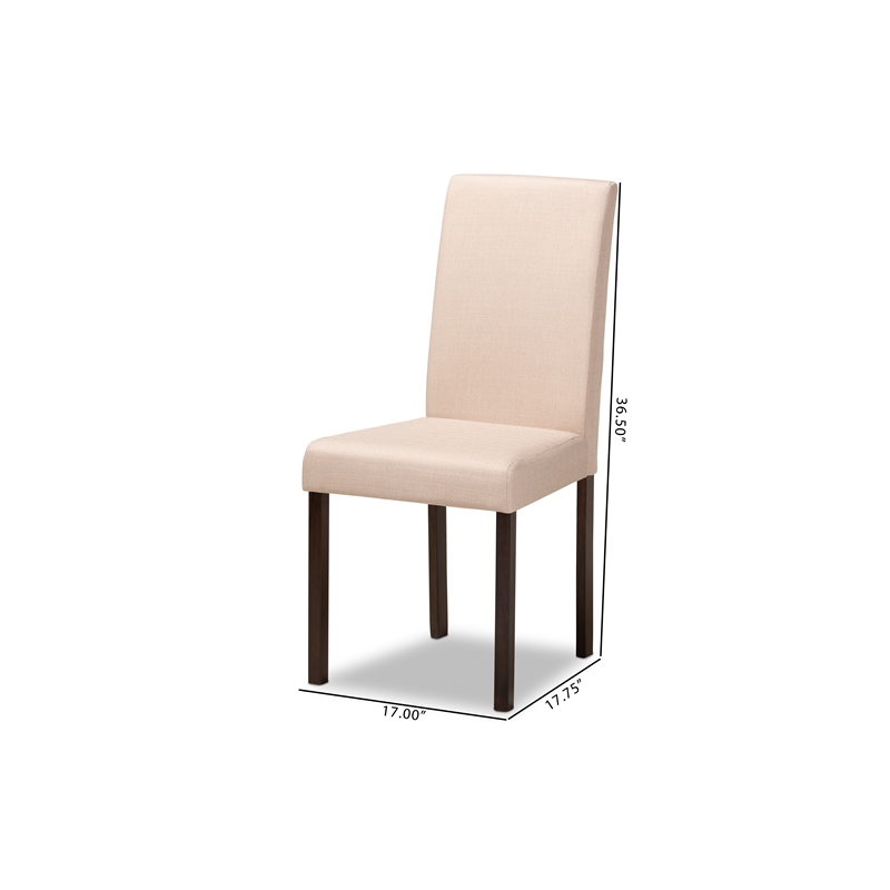 Baxton Studio Andrew Dining Side Chair in Beige (Set of 4)