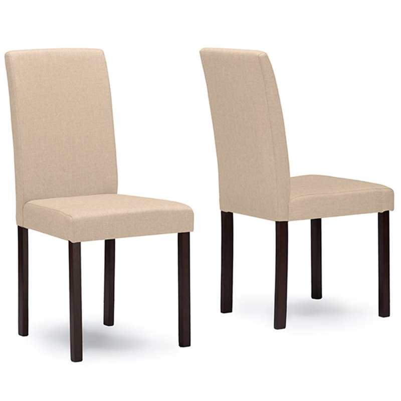 Baxton Studio Andrew 5 Piece Dining Set in Espresso and Beige