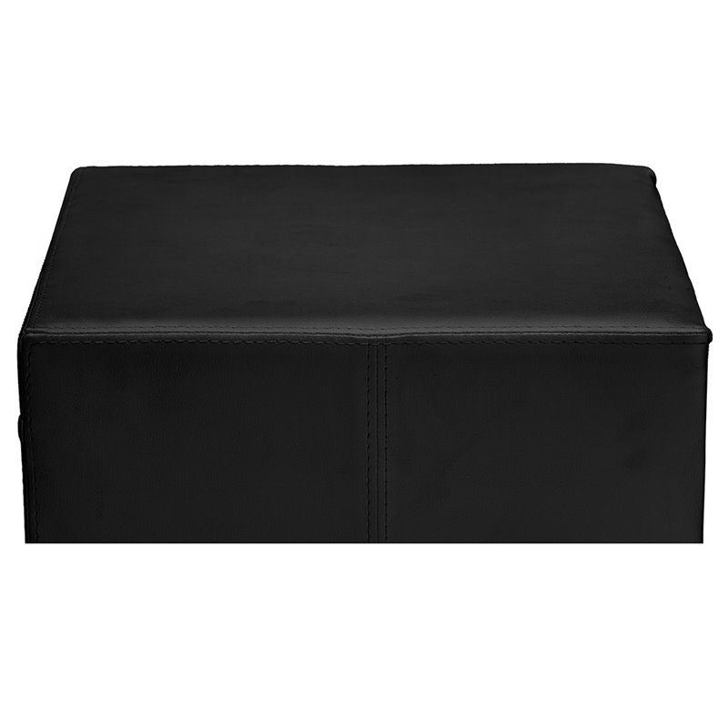Baxton Studio Dorian 2 Drawer Faux Leather Nightstand in Black