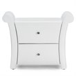 Baxton Studio Victoria 2 Drawer Faux Leather Nightstand in Matte White
