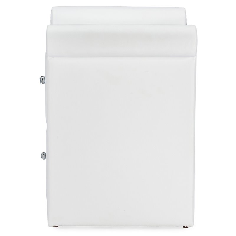 Baxton Studio Victoria 2 Drawer Faux Leather Nightstand in Matte White