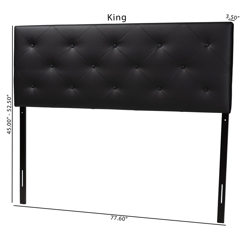 Baxton Studio Baltimore Faux Leather Tufted King Panel Headboard