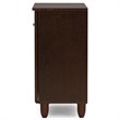 Baxton Studio Winda 2 Door Shoe Cabinet in Dark Brown