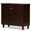 Baxton Studio Winda 2 Door Shoe Cabinet in Dark Brown
