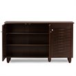 Baxton Studio Winda 3 Door Shoe Cabinet in Dark Brown