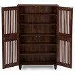 Baxton Studio Fernanda 4 Door Tall Shoe Cabinet in Oak Brown