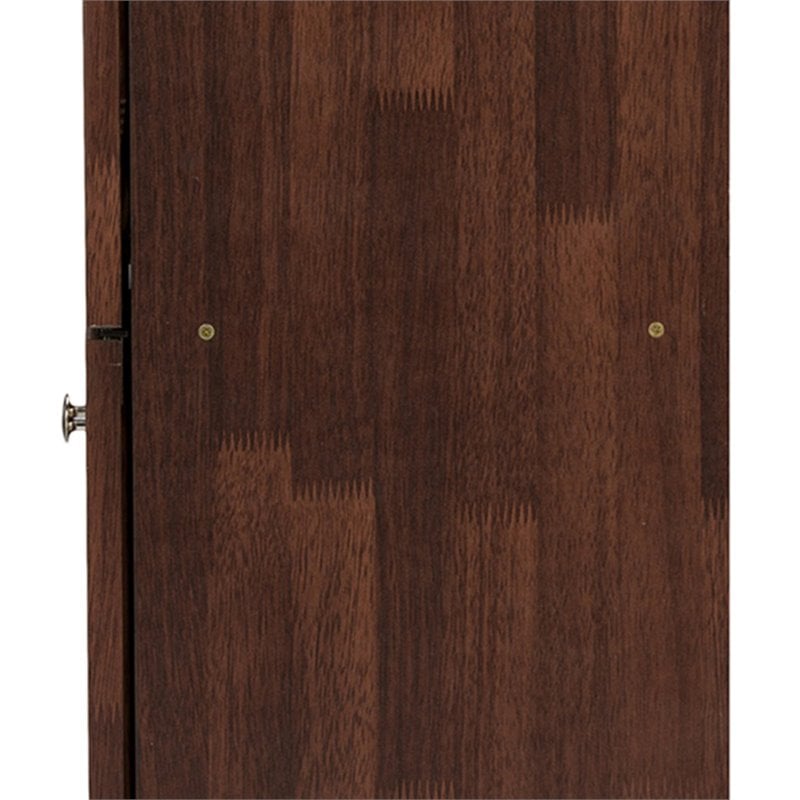 Baxton Studio Fernanda 4 Door Tall Shoe Cabinet in Oak Brown