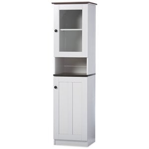 Baxton Studio Lauren 2 Door Pantry in White and Dark Brown