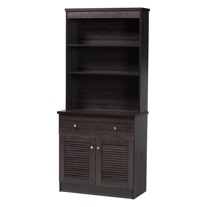 Baxton Studio Agni China Cabinet in Dark Brown
