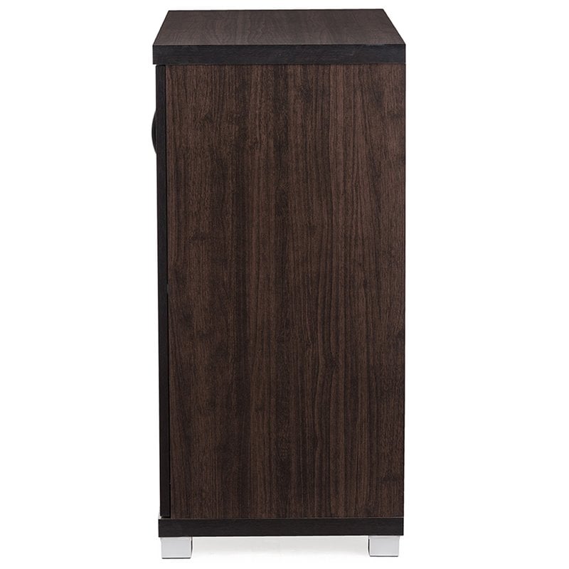 Baxton Studio Zentra Curio Cabinet in Dark Brown