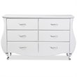 Baxton Studio Enzo 6 Drawer Faux Leather Double Dresser in Matte White
