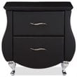 Baxton Studio Erin 2 Drawer Faux Leather Nightstand in Black