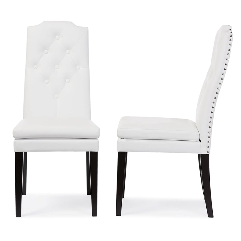 Baxton Studio Dylin Faux Leather Tufted Dining Side Chair (Set of 2)