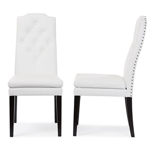 Baxton Studio Dylin Faux Leather Tufted Dining Side Chair (Set of 2)