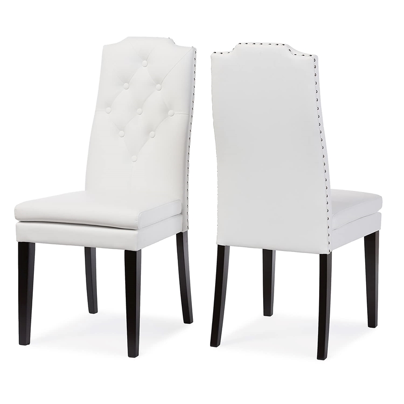 Baxton Studio Dylin Faux Leather Tufted Dining Side Chair (Set of 2)
