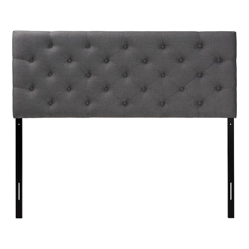 Baxton Studio Viviana Tufted Queen Panel Headboard in Gray