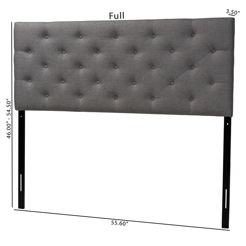 Baxton Studio Viviana Tufted Queen Panel Headboard in Gray