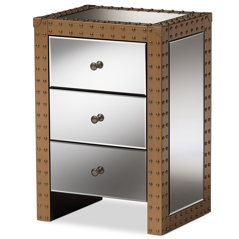 Baxton Studio Azura Hollywood Regency Glamour Style End Table