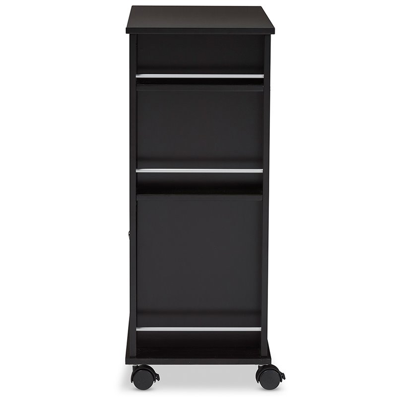 Baxton Studio Ontario Mobile Home Bar Cabinet in Dark Brown