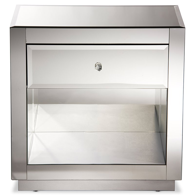 Baxton Studio Rochadh 1-drawer and 1-shelf End Table and End Table