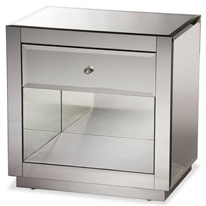 Baxton Studio Rochadh 1-drawer and 1-shelf End Table and End Table
