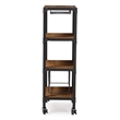 Baxton Studio Swanson Mobile Wine Rack in Antique Black and Brown