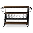 Baxton Studio Bradford Bar Cart in Antique Black and Brown