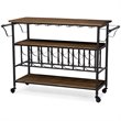 Baxton Studio Bradford Bar Cart in Antique Black and Brown