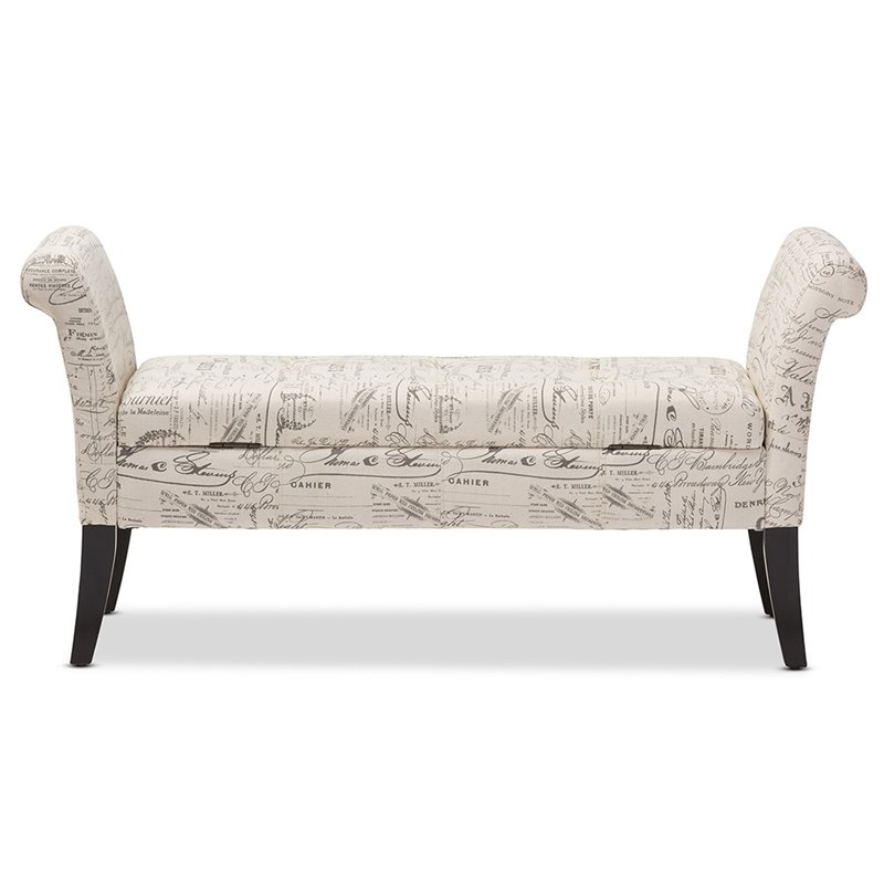 Baxton Studio Avignon Tufted Storage Bench in Beige