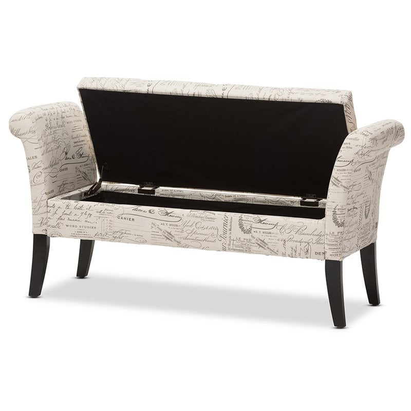 Baxton Studio Avignon Tufted Storage Bench in Beige