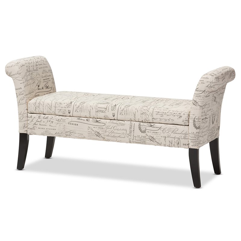 Baxton Studio Avignon Tufted Storage Bench in Beige