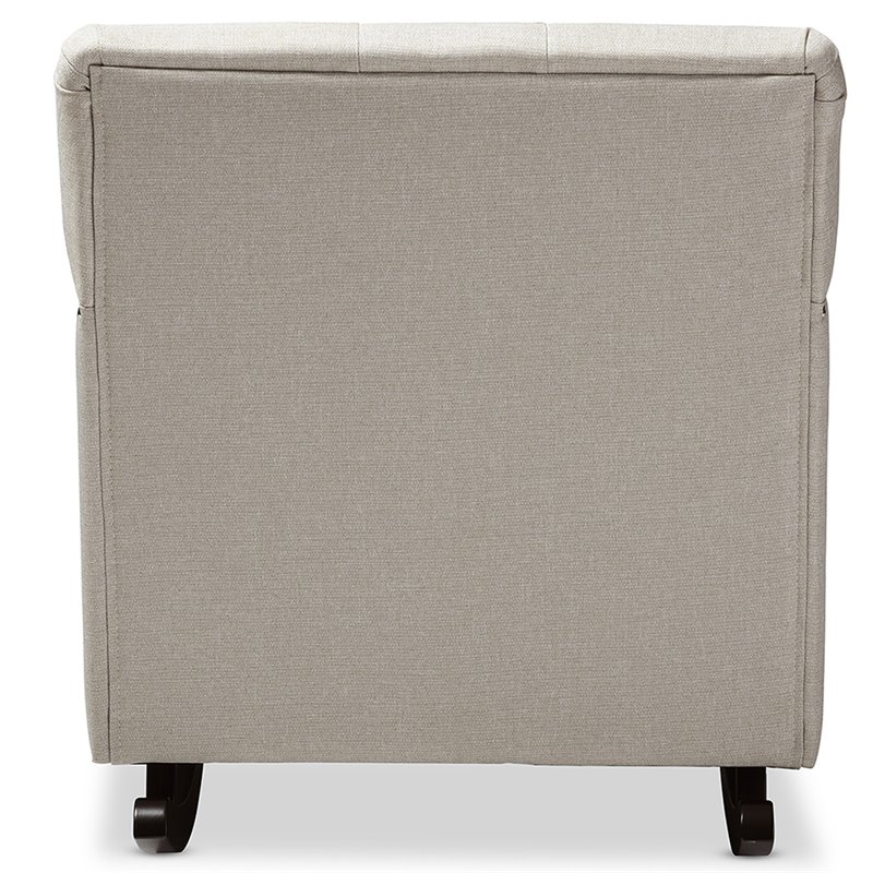 Baxton Studio Bethany Tufted Rocker in Light Beige and Dark Espresso