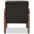 Baxton Studio Sorrento Faux Leather Tufted Reception Chair in Brown