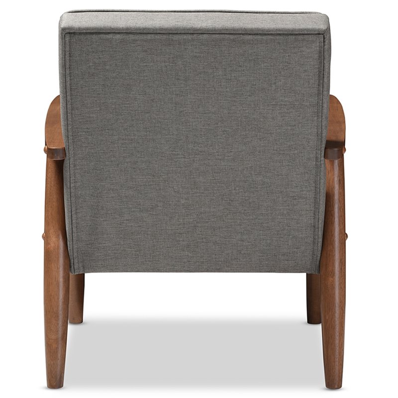 Baxton Studio Sorrento Tufted Reception Chair in Gray and Brown