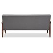 Baxton Studio Sorrento Tufted Sofa in Gray and Walnut