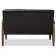Baxton Studio Sorrento 3 Piece Faux Leather Tufted Sofa Set in Black