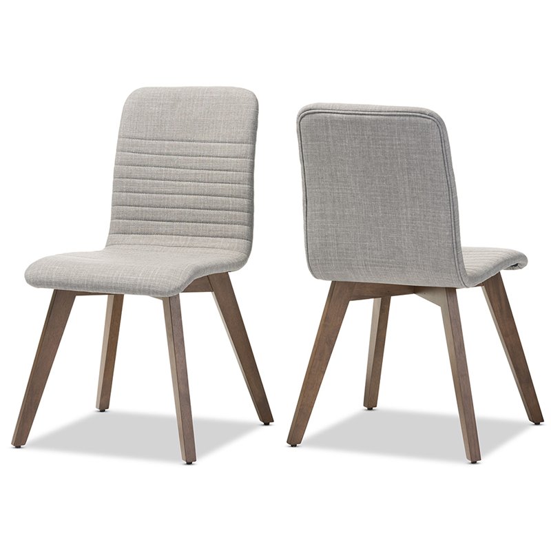 Baxton Studio Sugar Dining Side Chair in Light Gray (Set of 2)