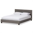 Baxton Studio Elizabeth Upholstered Queen Platform Bed in Gray