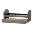 Baxton Studio Alessia Upholstered Daybed with Trundle in Gray Fabric