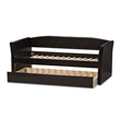Baxton Studio Camino Faux Leather Daybed with Trundle in Black